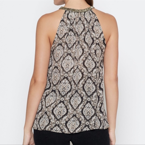 Joie Francis 100% Silk Tank Dusty Pink Sand Beaded Halter Sleeveless Blouse - Picture 1 of 6